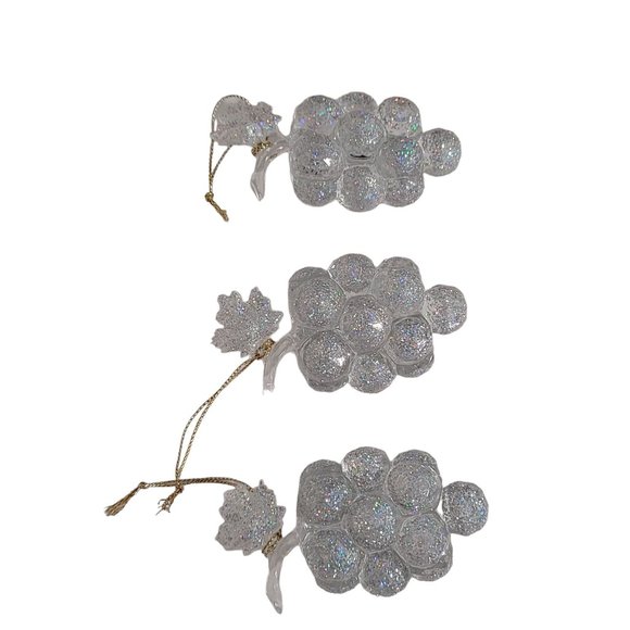 bunch of grape glitter Christmas tree ornaments heavy lot of 3 good quality - Picture 3 of 4